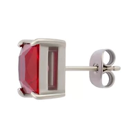 CZ Square Stud Earrings