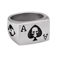 Ace of Spades Skull Signet Ring