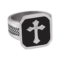 Black Cross Signet Ring