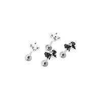 Multi-Pack Clear CZ and Black Bow Labret Rings 4 Pack - 16 Gauge