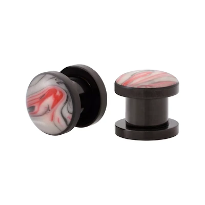 Red and White Marble Plugs