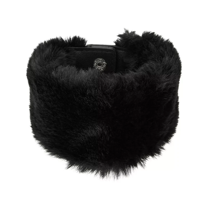 Black Furry Cuff Bracelet