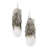 Faux Fur Tail Dangle Earrings
