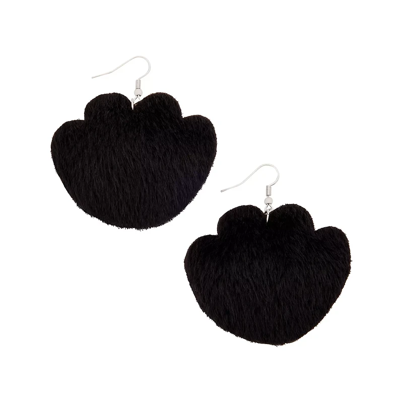 Furry Paw Dangle Earrings