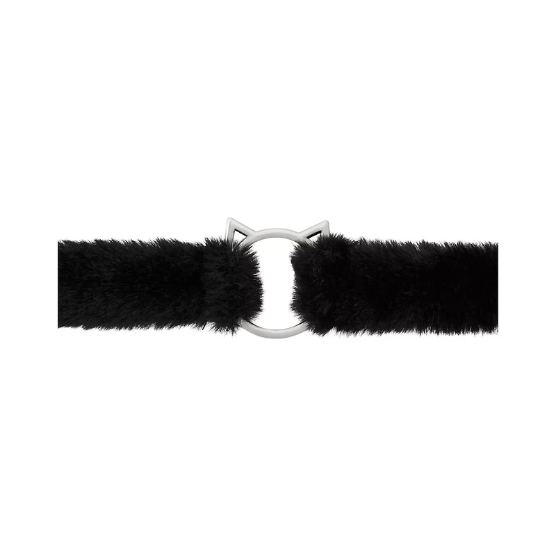 Black Kitten Furry Choker Necklace