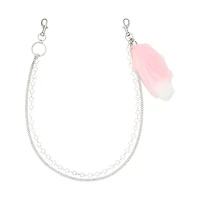 2 Row White Furry Tail Wallet Chain