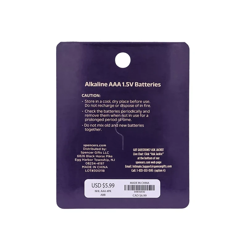 AAA Batteries 4 Pack - Hott Love