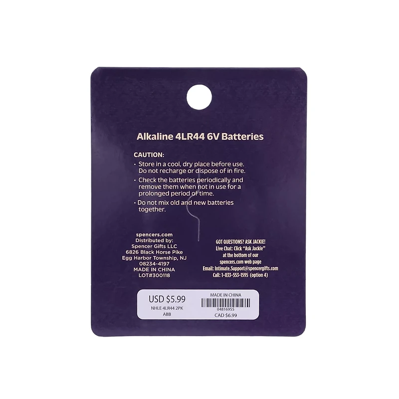 4LR44 Batteries 2 Pack - Hott Love Extreme