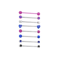Multi-Pack Playful Pop Industrial Barbells 8 Pack - 14 Gauge