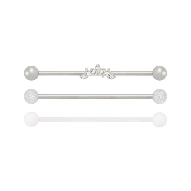 Multi-Pack Lotus Flower Industrial Barbells 3 Pack - 14 Gauge