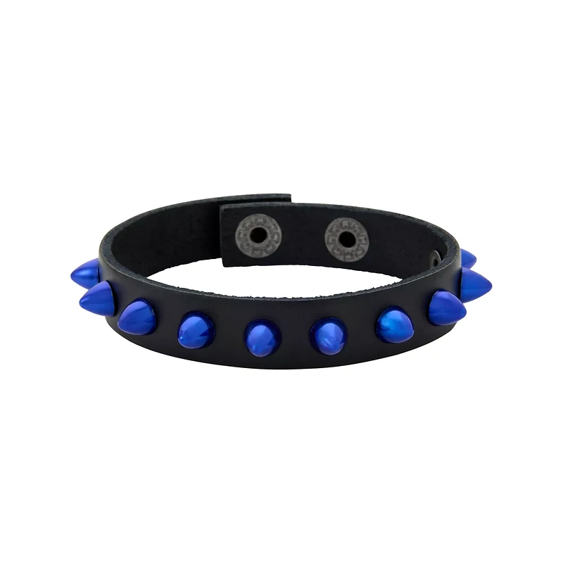 Blue and Red Spiked Cuff Bracelets