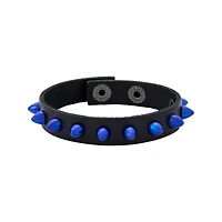 Blue and Red Spiked Cuff Bracelets