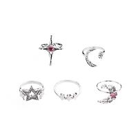 Multi-Pack Stardust Sky Mixed Rings - 5 Pack