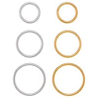 Multi-Pack Silver-Plated and Gold-Plated Hinged Hoop Rings 6 Pack - 20 Gauge