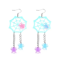 Pastel Spider Web Dangle Earrings