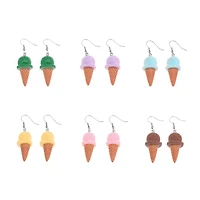 Multi-Pack Ice Cream Cone Dangle Earrings - 6 Pair