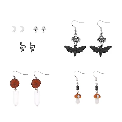 Multi-Pack Witchy Cottagecore Stud and Dangle Earrings - 6 Pack