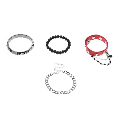 Multi-Pack Mixed Chain and Star Charm Bracelets - 4 Pack