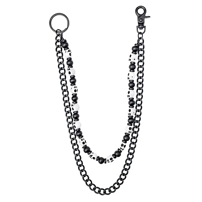 2-Row Skull Charm Curb Wallet Chain