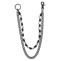 2-Row Skull Charm Curb Wallet Chain
