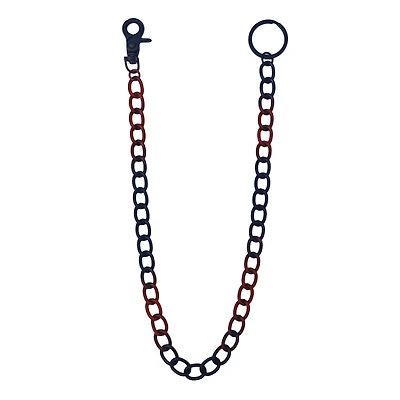 Black and Red Large Curb Wallet Chain