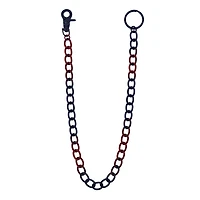Black and Red Large Curb Wallet Chain