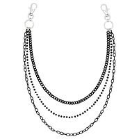3-Row Black Variety Wallet Chain
