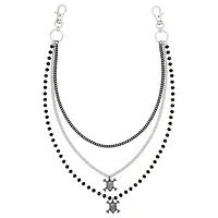 Skull and Crossbones Layered Wallet Chain