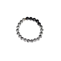Black and White Magnesite Stone Beaded Bracelet