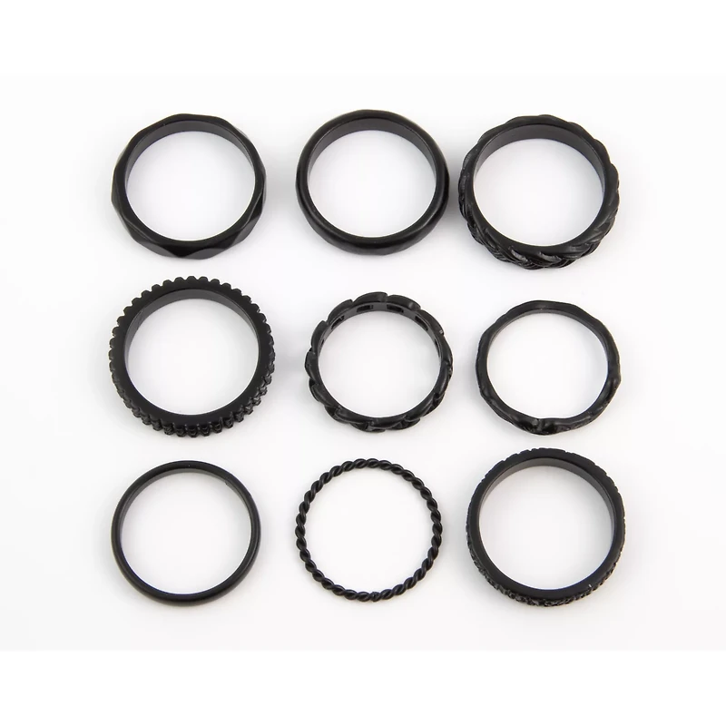 Multi-Pack Black Molded Rings - 9 Pack