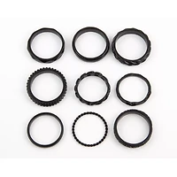 Multi-Pack Black Molded Rings - 9 Pack