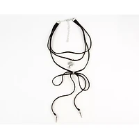 Cross Rose Bow Dangle Choker Necklace