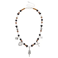 Gothic Gamble Beaded Charm Choker Necklace