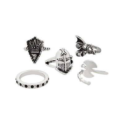 Multi-Pack Medieval Knight Rings - 5 Pack