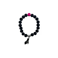 Black and Pink Hand Magnetic Long Distance Bracelets - 2 Pack