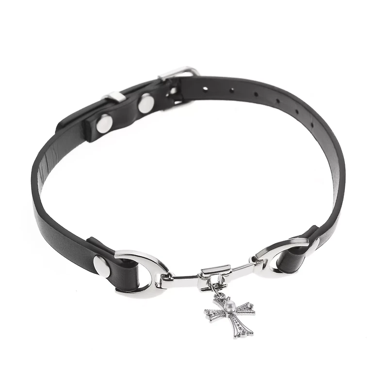 Pearl Cross Choker Necklace
