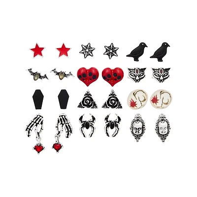 Multi-Pack Nevermore Noir Stud Earrings - 12 Pack