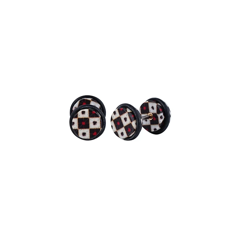 Checkered Casino Fake Plugs - 18 Gauge