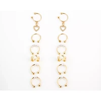 Multi-Pack Pearl-Effect Gold-Tone Ear Cuffs - 6 Pair