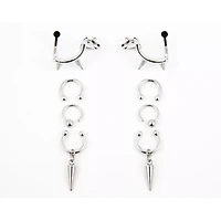 Multi-Pack Spiked Silver-Tone Ear Cuffs - 4 Pair