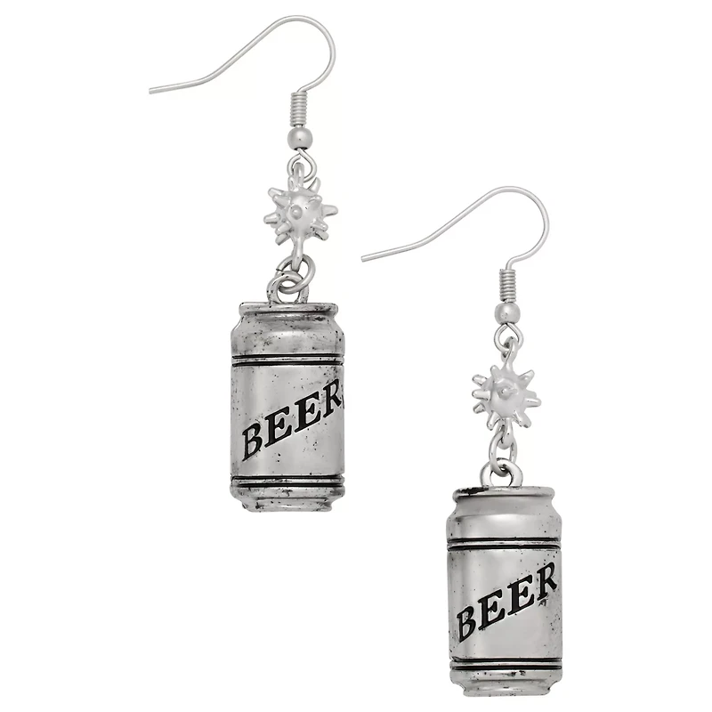 Spiked Beer Can Dangle Earrings