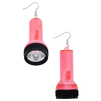 Pink Flashlight Dangle Earrings