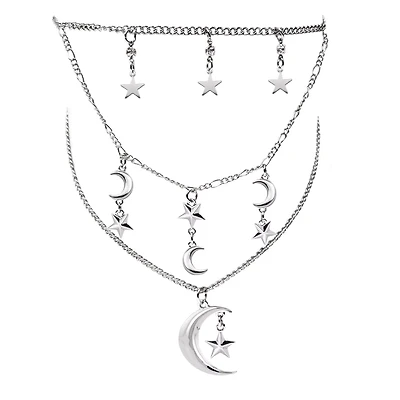 Multi-Pack Celestial Pendant Chain Choker Necklaces - 2 Pack