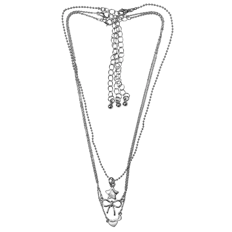 Multi-Pack Charm Silver-Tone Necklaces - 3 Pack