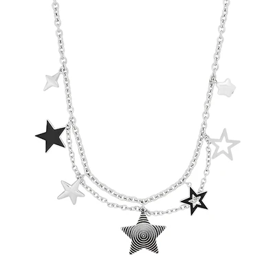 Star Charms Double Row Chain Necklace