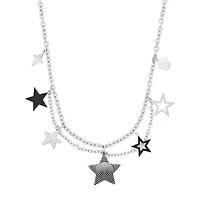 Star Charms Double Row Chain Necklace