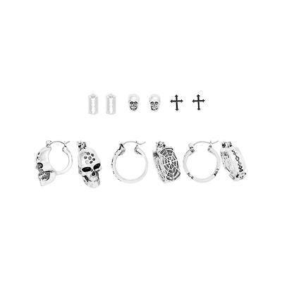 Multi-Pack Death Wish Charm Mixed Earrings - 6 Pair