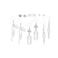 Multi-Pack Razor Blade and Barbed Wire Mixed Earrings - 6 Pair