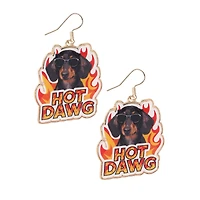 Hot Dawg Dangle Earrings - 18 Gauge
