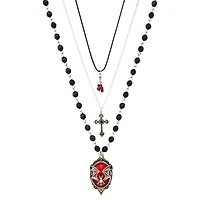 Multi-Pack Bat Cross and Dagger Chain Necklaces - 3 Pack